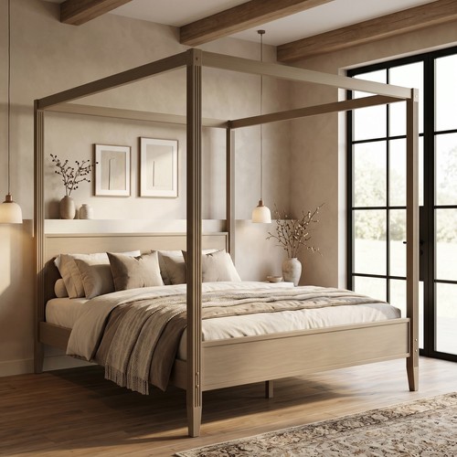 King size four poster bed - four,