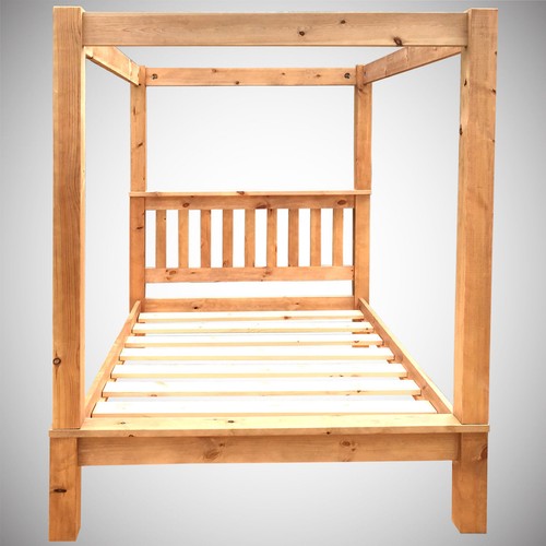 Chunky slatted solid pine bed - slatted,