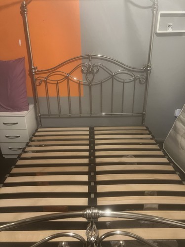 King size poster bed silver - poster,