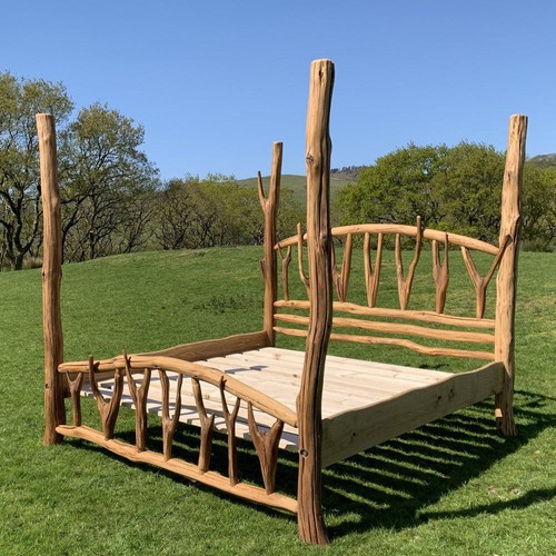 Rustic four poster bed - four-poster, frame