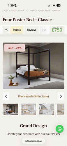 King four poster bed frame - four,