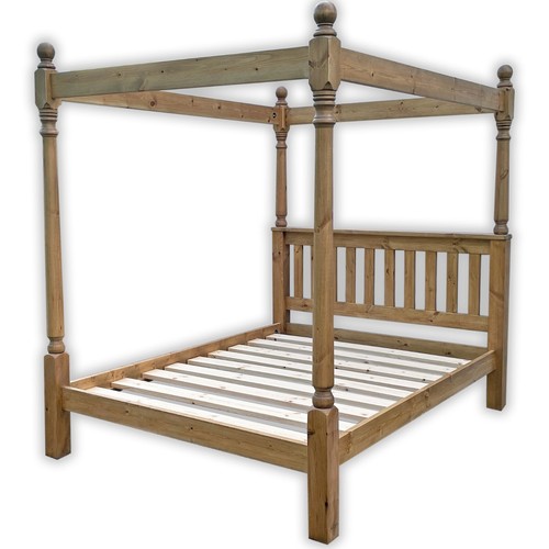 Chunky slatted pine bed - chunky,